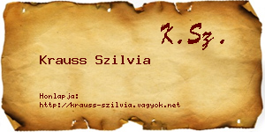 Krauss Szilvia névjegykártya