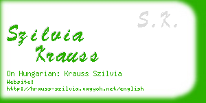 szilvia krauss business card